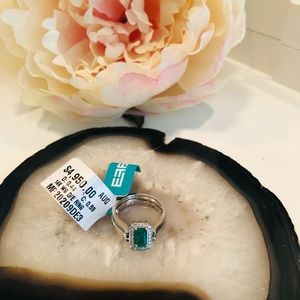 Emerald and Diamond 14K WG Gold Reversible Ring